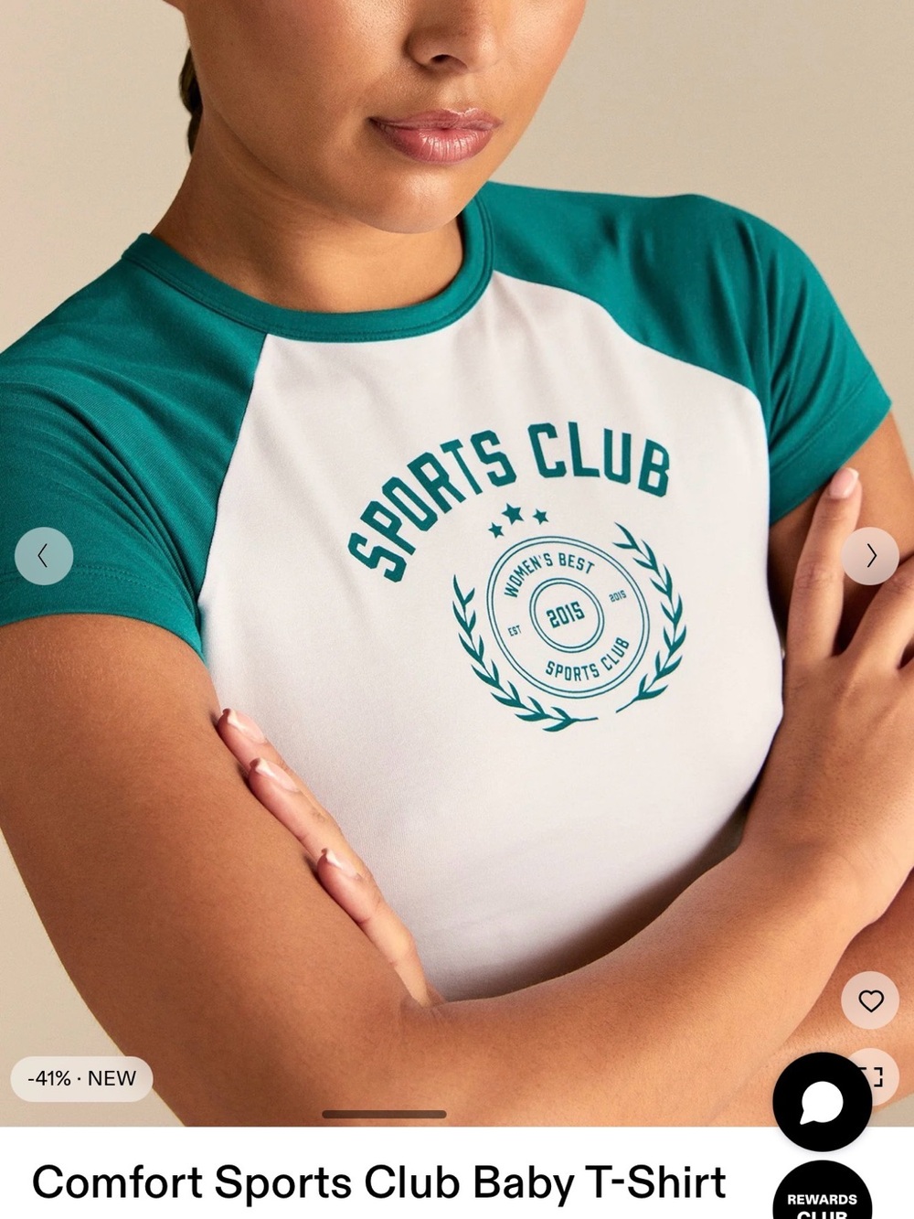 Sports Club Raglan Tee - Teal & White